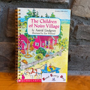 Cuaderno hecho a mano reciclado, libro para niños convertido en cuaderno de espiral para dibujar o escribir en un diario, ¡opción de personalización con marcador!