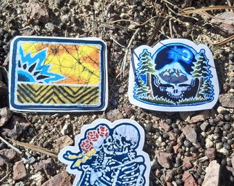 3 Pack GD Vinyl Stickers|Jerry Garcia Stickers