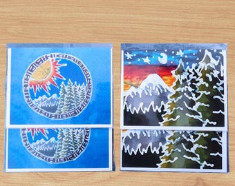 4 pack note cards|  Sun| Mountain