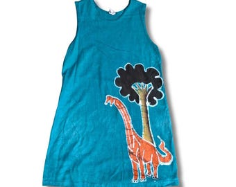 Size 10 girls Dinosaur batik tank dress