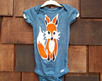 Baby 12 months batik Woodland Fox one piece