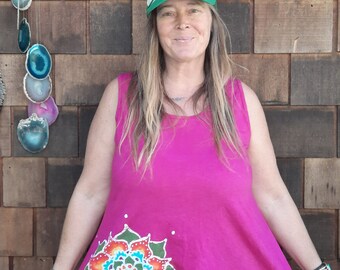 Custom Order-Women's Mandala Asymmetrical tank top