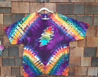 Unisex 3XL Batik lightning bolt ice dye short sleeve shirt