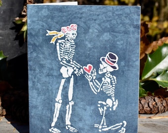 Skeleton Proposal Card: Handmade Batik Anniversary Card