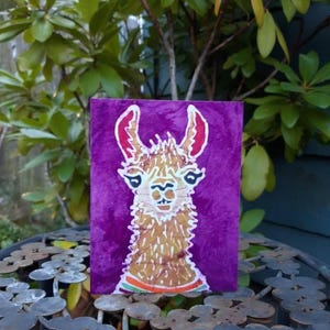pour correspondance Lama | Carte Lama| Lama| Cadeau lama| Maman lama| Carte Lama avec enveloppe| Carte Batik