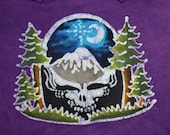 GD Steal Your Face Pacific Northwest  Redwood Trees Moon and Star Handmade Batik  T-shirt