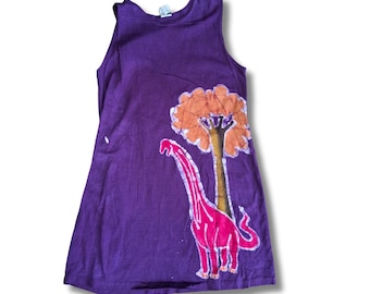 Size 10 girls Dinosaur batik tank dress
