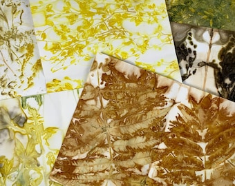 Eco Print Papers Pack Hand Dyed Junk Journal Paper, Flowers Leaf Prints, Scrapbooking Wild Crafts Journaling Stationary Notebook Card Making