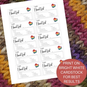 Printable Care Tag for Handmade Knit Item ~ I Am Hand Knit Gift Labels ...