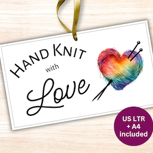 Mit Liebe gestrickte Pflegehinweise, Handknit Geschenkanhänger, Stricketiketten für Handarbeit, Waschanleitung