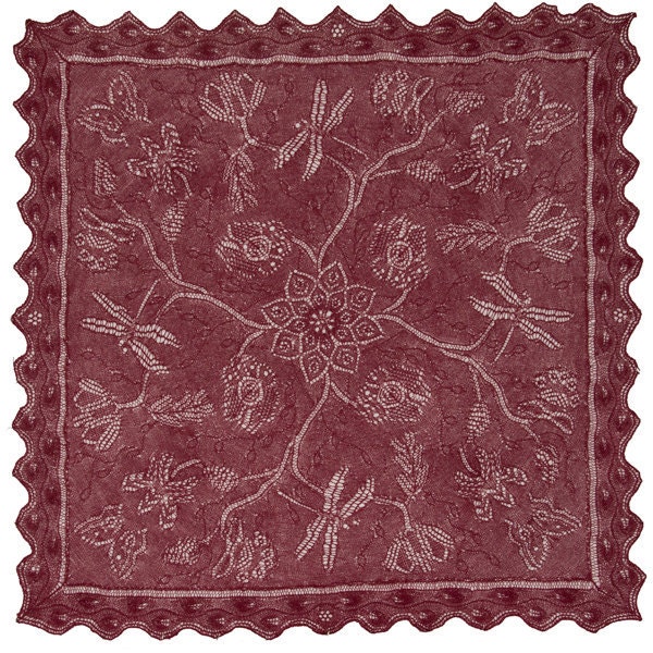 Jacobean Square Lace knitting Pattern - PDF file