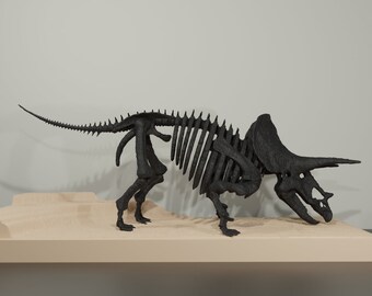 Triceratops-Skelett, handgefertigte Dinosaurier-Skulptur, 50 cm, mit vielen Details. Fossile Reproduktion