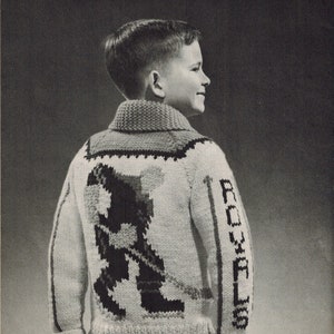 Hockey Sweater Vintage Cardigan Knitting Pattern 1960s