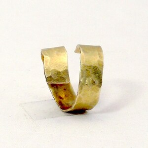 Modern Gold Bypass Ring // Hammered // Personalized Keepsake // Gift under 50 image 3