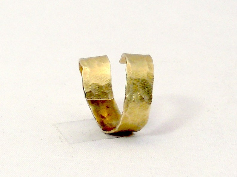 Modern Gold Bypass Ring // Hammered // Personalized Keepsake // Gift under 50 image 3