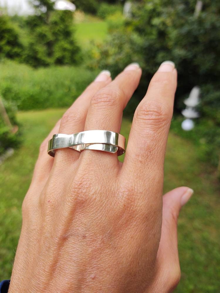 Sterling Silver Two Finger Ring - Etsy