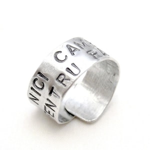 Custom Quote Ring Silver Band Ring Engraved with your Custom Personalized Quote Inspirational Jewelry