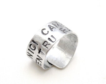 Custom Quote Ring Silver Band Ring Engraved with your Custom Personalized Quote Inspirational Jewelry