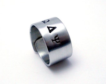 Custom Greek Silver Ring - Sorority / Fraternity Jewelry
