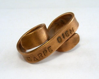 Custom Two Finger Ring - Define Yourself Tattoo Banner Ring