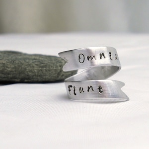 Everything Happens for a Reason, Inspirational Quote Ring, Latin Quote Jewelry, Unique Gift under 50