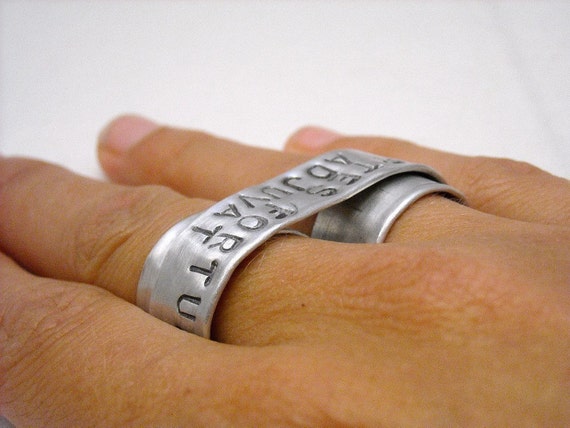 Custom Two Finger Ring Tattoo Style Knuckle Ring for HIM, Personalized Mens  Ring - Etsy