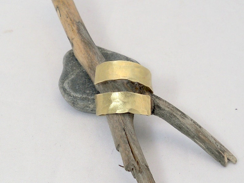 Modern Gold Bypass Ring // Hammered // Personalized Keepsake // Gift under 50 image 4