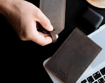 Personalized Chocolate Leather Passport Wallet & Luggage Tag, Passport Cover for men and woman, traveler&#39;s gift