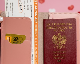 Personalized Travel Leather Passport Wallet Cover, Travel Gift Accessories for Lovers,  Travel Document Holder,  Anniversary  Gift
