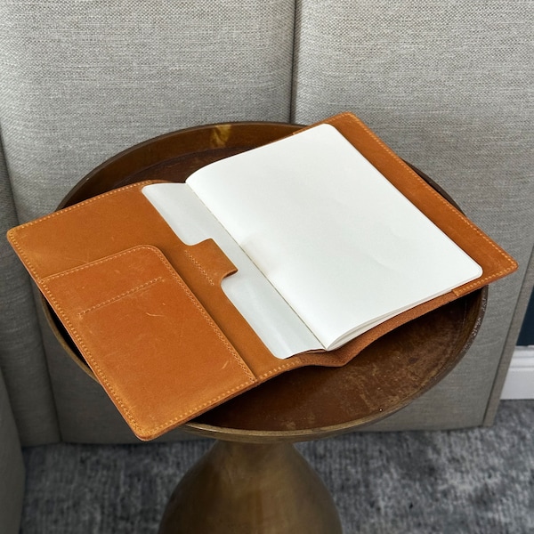 Funda de cuero personalizada para libreta: Diario A5 con bolsillo