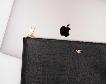 Leather Case for MacBook, Laptop Sleeve Holder 13"-14", Personilised Gift for Him