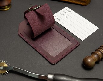 Personalized Leather Luggage Tag: Hot Stamped Travel Gift