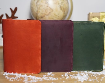 Personalized Leather Passport Cover: Italian Distressed Leather Travel Wallet