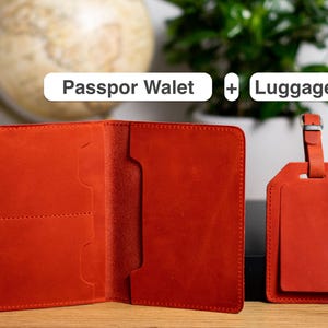 Étui pour passeport en cuir, porte-passeport, portefeuille de voyage, étui pour passeport personnalisé en cuir, cadeau de voyage, cadeau envie de voyager, cadeau de Noël