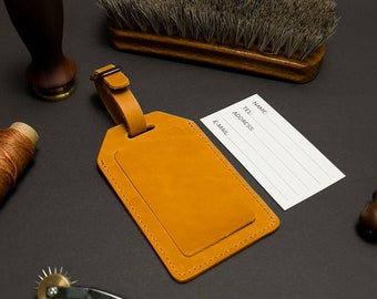 Personalized Leather Luggage Tag: Hot Stamped Travel Gift