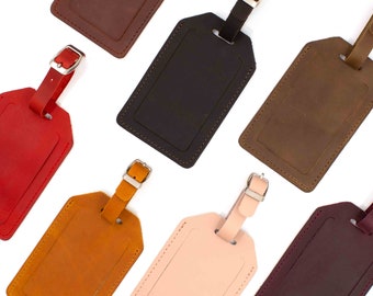 Personalized Leather Luggage Tag: Hot Stamped Travel Gift