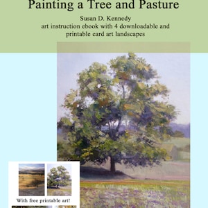pdf FORMAT ebooklet Kunstles met GRATIS afdrukbare kunst voor notitiekaarten - Schilder een boom met olieverf