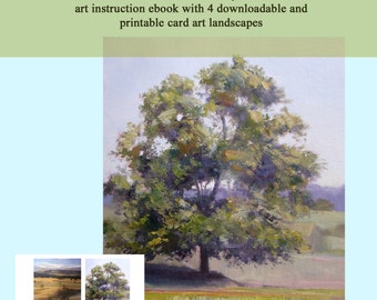 pdf FORMAT ebooklet Art Lesson with FREE printable art for notecards - Paint a Tree in Oils