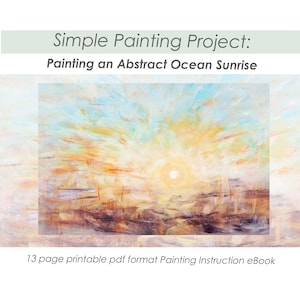 Abstract Sunrise Painting Lesson: Oil & Acrylic Tutorial (PDF)