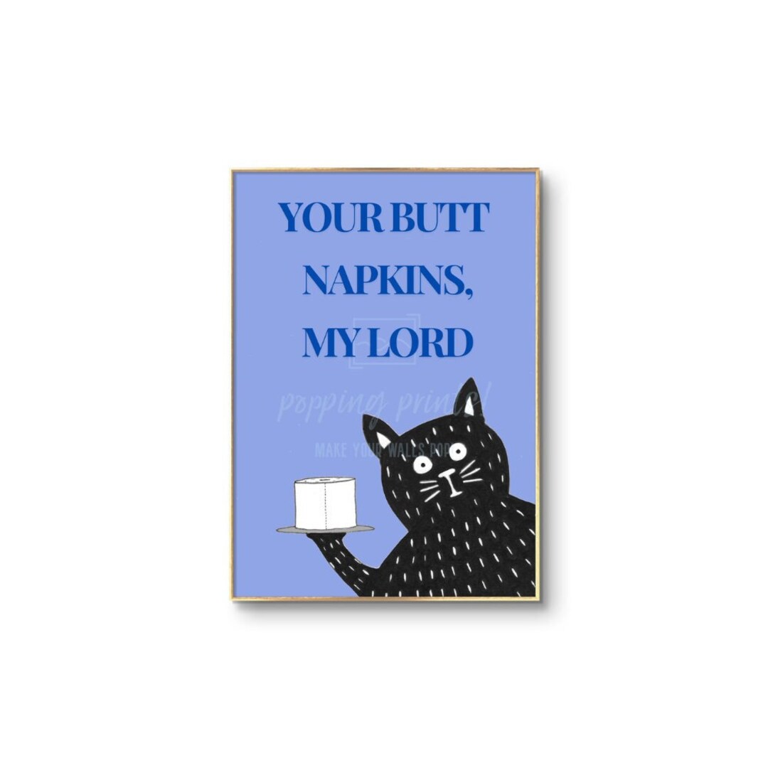 Funny Cat Bathroom Pooping Print Funny Loo Print for Him - Etsy