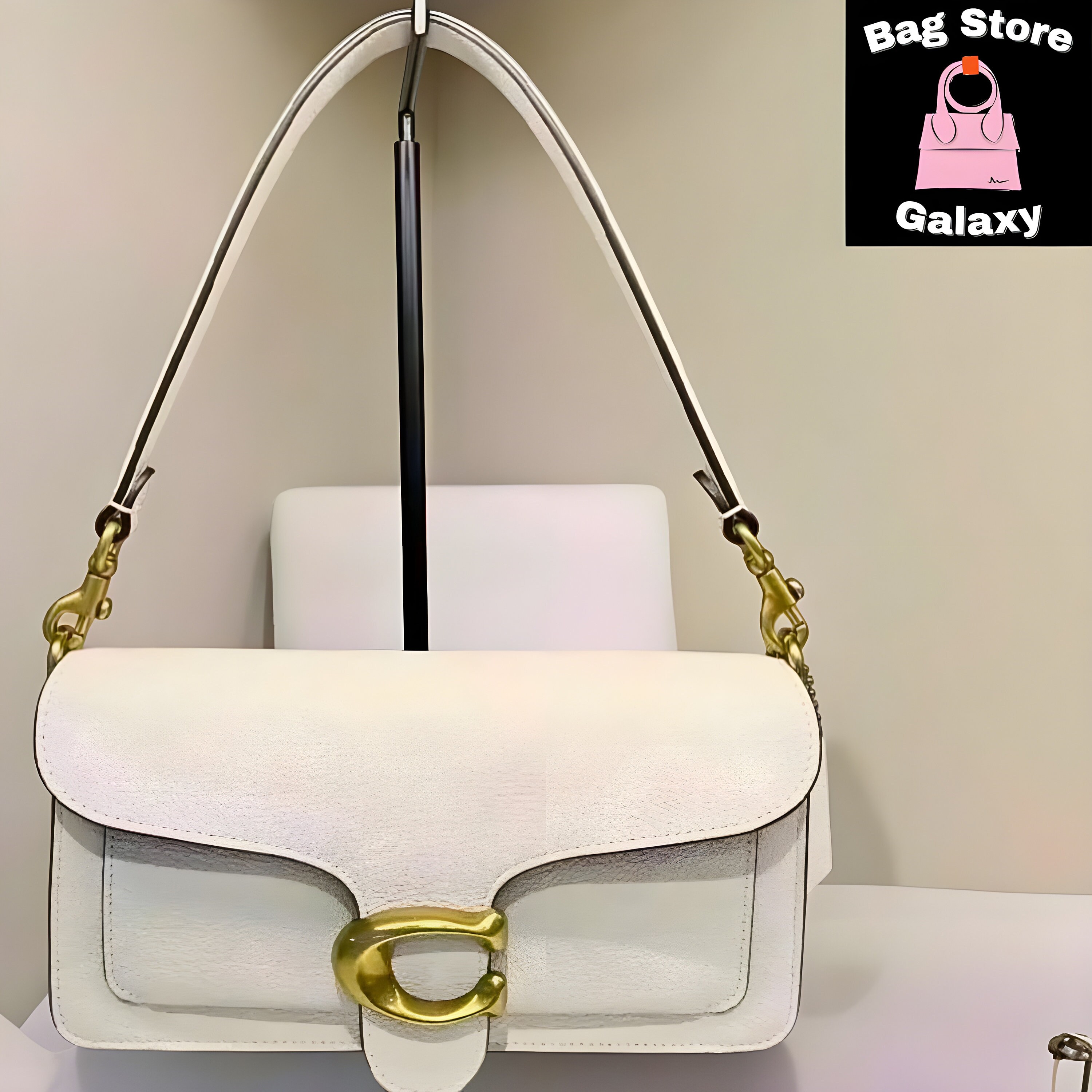 Tabby Crossbody Vegan Leather Shoulder Bag Womens White Crossbody