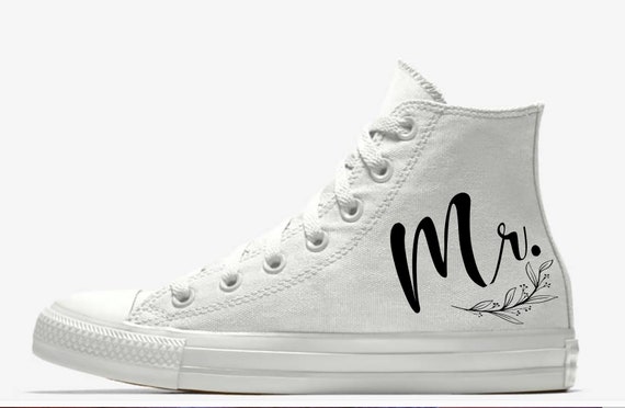 ontmoeten Foto honing Customized Wedding Mr Mrs Converse Chuck Taylor All Star - Etsy