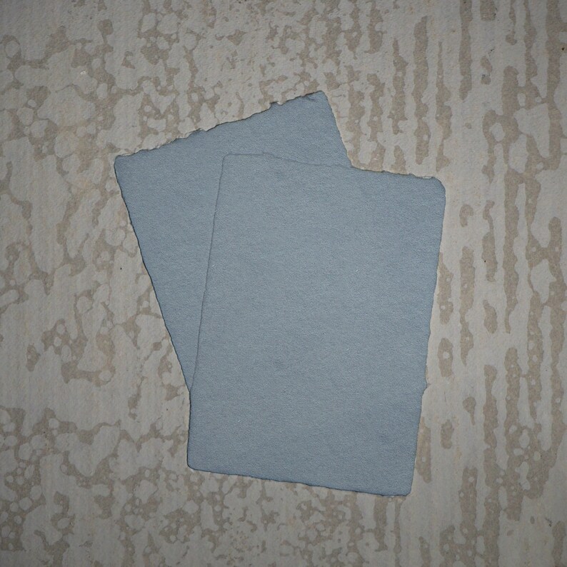 Handmade Paper Deckled Edges Blue 25 pack Bluestem A7