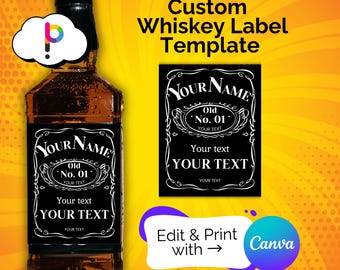 Editable Whiskey Label Template | Custom Canva Design for Parties (Digital Download)