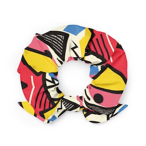80s Cartoon Vintage Recycled Scrunchie, Retro Hair Accessory, Eco-Friendly Scrunchy, Upcycled Scrunchie, Unique Hair Tie