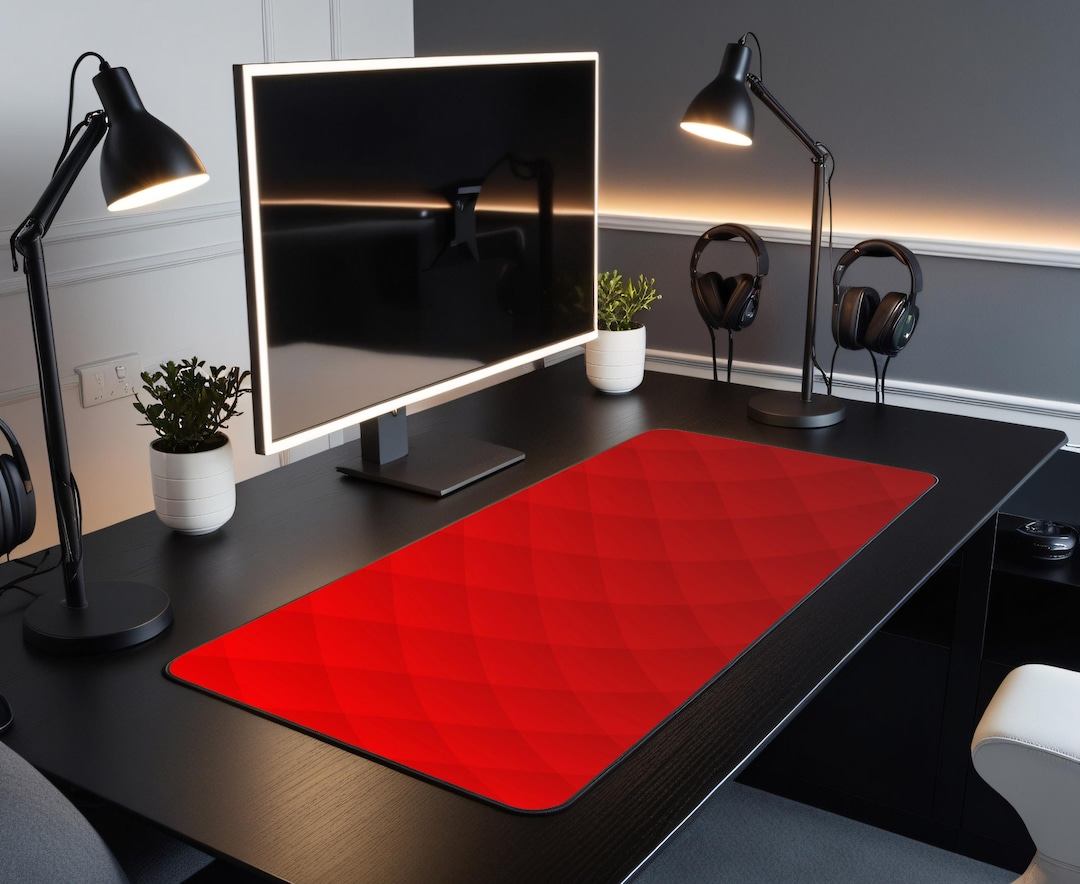 Crimson Diamonds Desk Mat: XL Neoprene Mousepad, Gaming Decor - Etsy