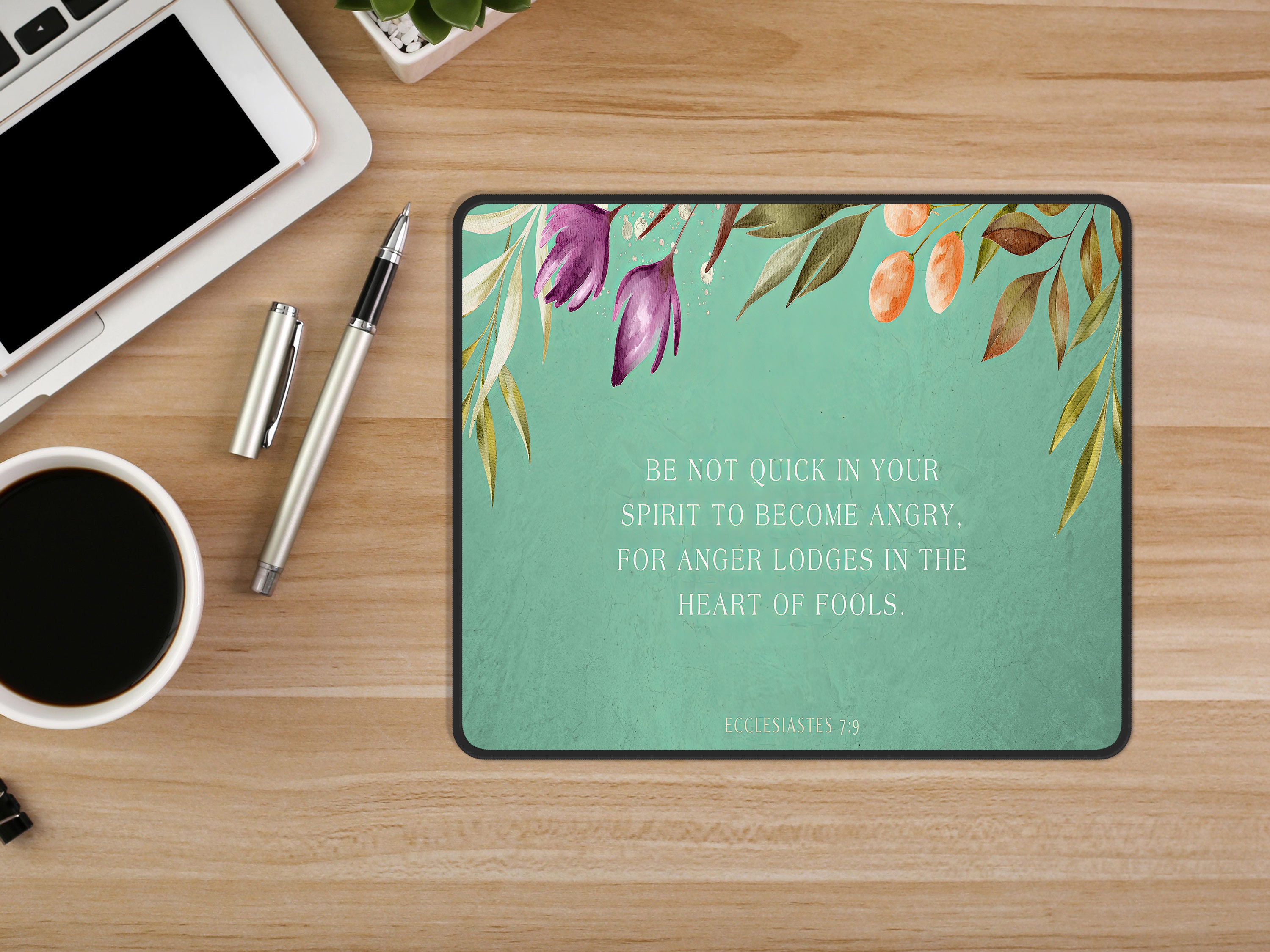 Ecclesiastes 7:9 Desk Mat,christian Keyboard Mat, Bible Quote Pad ...