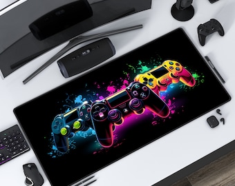Gaming Controller Design Desk Mat, Extra Large Mouse Pad Desk Protector, Colorful Home Decor, Unique Gift For Kids, Workspace Accessory