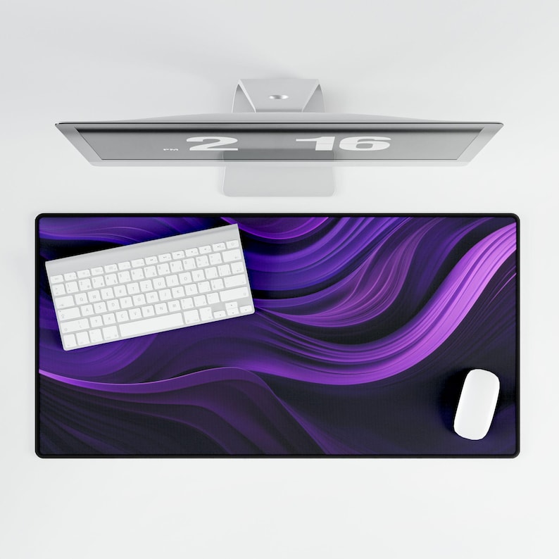 Lilac Purple Waves Desk Mat: XL Gaming Mousepad image 10