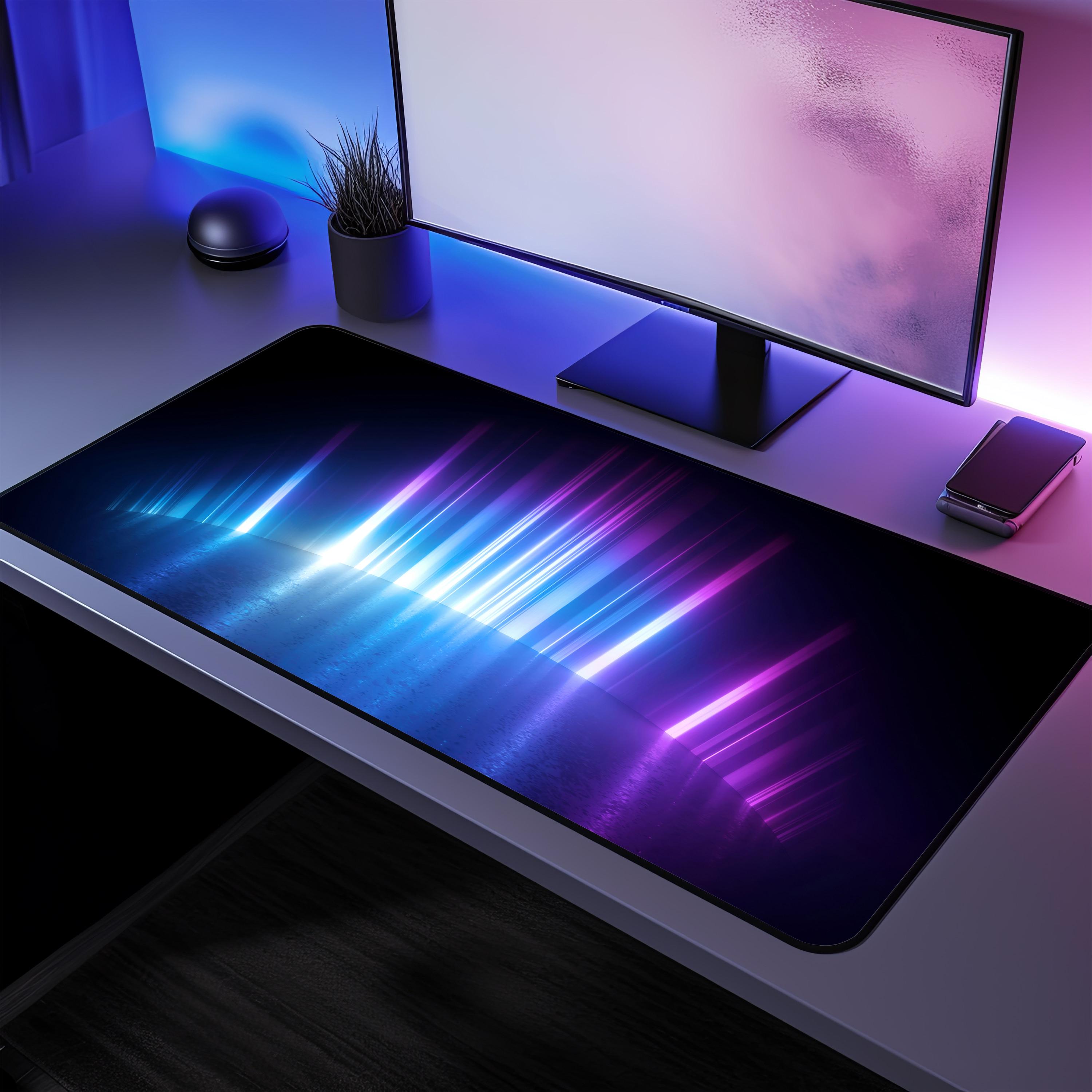Neon Lights Desk Mat, Gaming Desk Decor, Gamer Essential, Mouse Pad, Desk Protector, Home Office, XL Mouse mat, Perfect Gift, XL Pad